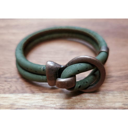 Sage Cork Copper Open Hook Bracelet